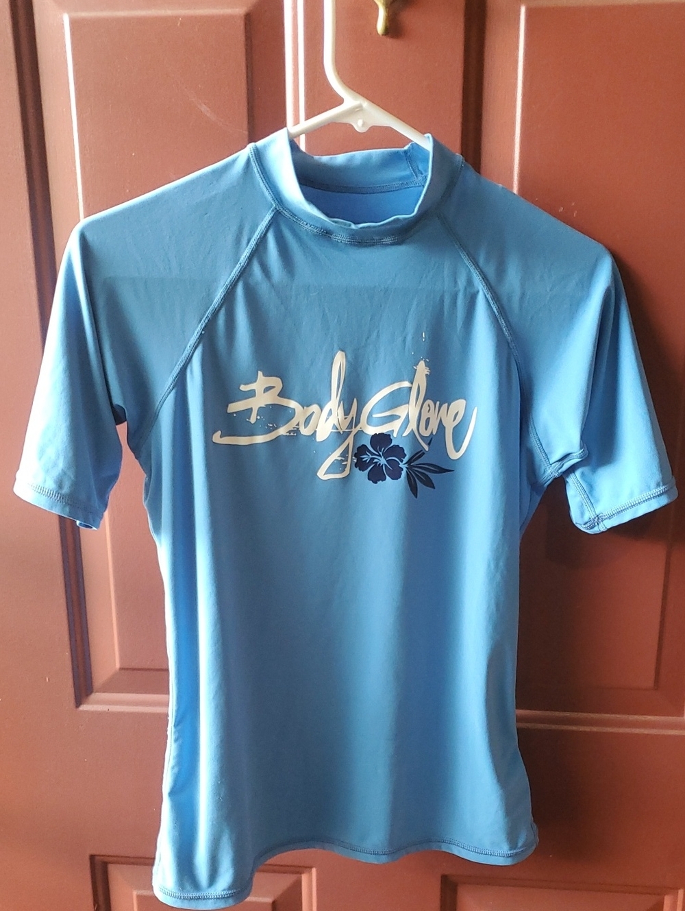 Body Glove Light Blue Short Sleeve Rash Guard Large